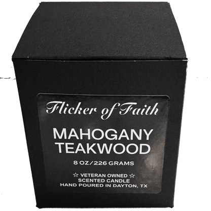 Mahogany Teakwood 8oz Scented Candle in Votive Glass Jar