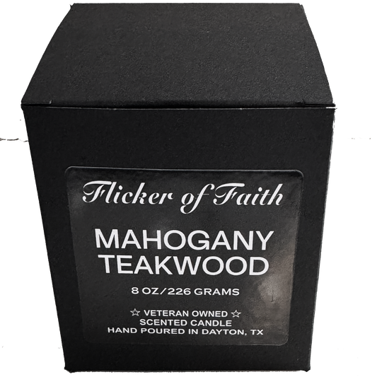 Mahogany Teakwood 8oz Scented Candle in Votive Glass Jar